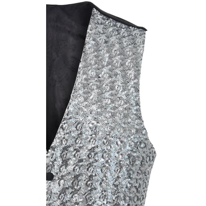 Kaufen Sie Henk ter Horst Feestgilet structuur pailletten iriserend glanzend glitter waistcoat smokinggilet Zilver für nur 99,95 € bei Henk ter Horst fashion