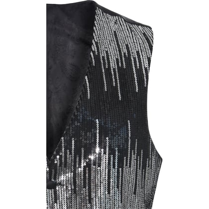 Kaufen Sie Henk ter Horst Feestgilet pailletten zigzagdessin glanzend glitter waistcoat smokinggilet, zwart Zilver für nur 99,95 € bei Henk ter Horst fashion