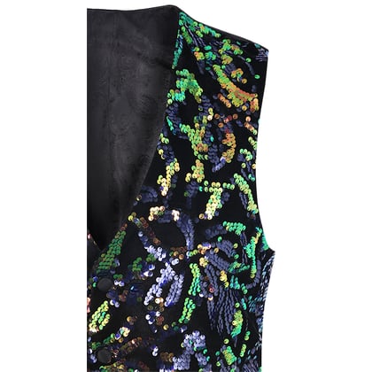 Kaufen Sie Henk ter Horst Feestgilet pailletten iriserend glanzend glitter waistcoat Blauw für nur 99,95 € bei Henk ter Horst fashion