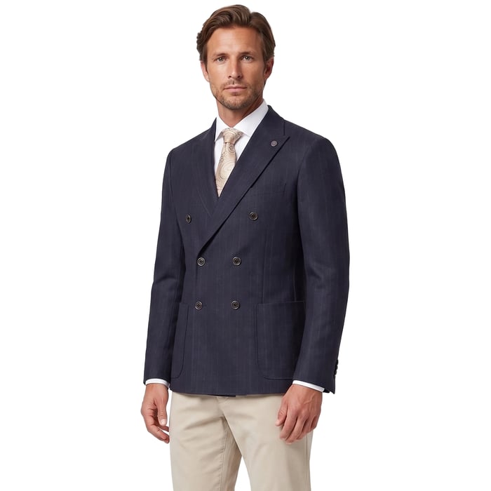 Kaufen Sie Henk ter Horst Zweireiher Trikot gestreift sakko Blau für nur 159,96 € bei Henk ter Horst fashion