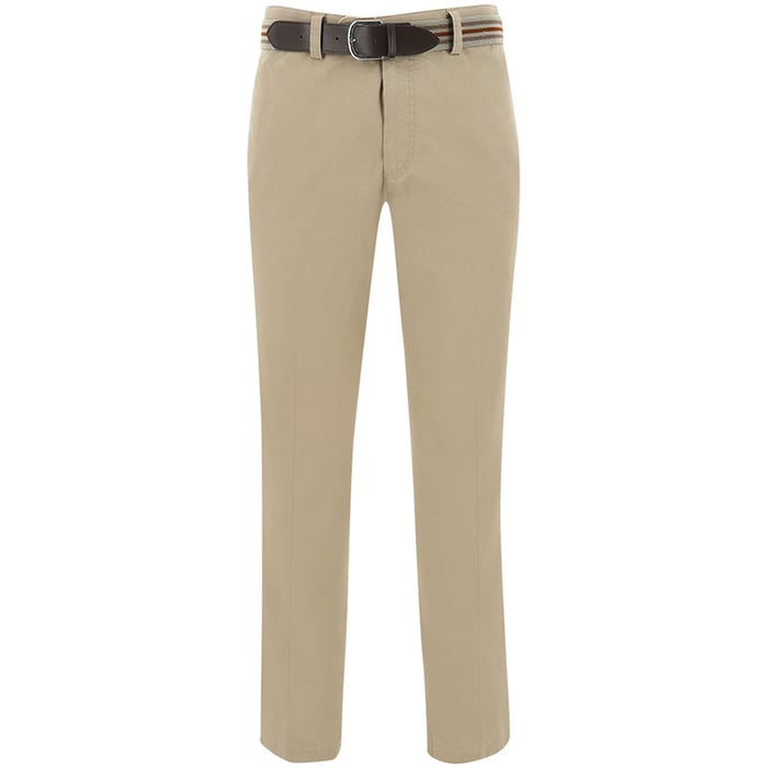 Kaufen Sie Chino Hosen Baumwolle Stretch Struktur hellbraun für nur € 79,95 bei Henk ter Horst fashion
