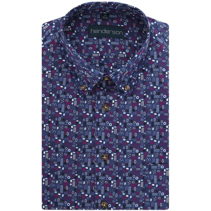 Kaufen Sie GCM Henderson overhemd korte mouw figuurtjes print Blauw für nur € 29,95 bei Henk ter Horst fashion