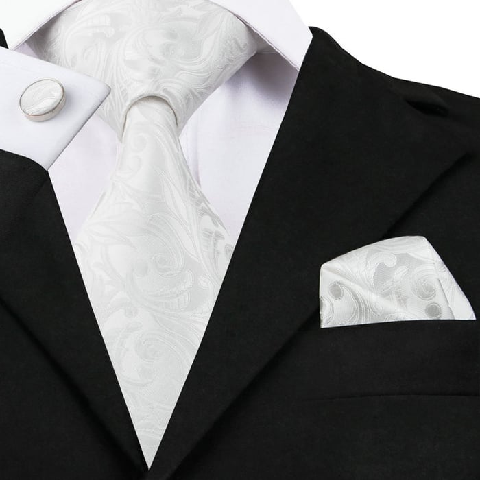 Kaufen Sie Henk ter Horst zijden stropdas met manchetknopen en pochette set, bladeren motief Gebroken wit für nur € 89,95 bei Henk ter Horst fashion