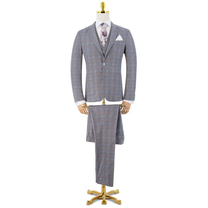 Kaufen Sie Henk ter Horst 3-delig superstretch heren ruitkostuum Blauw für nur € 269,95 bei Henk ter Horst fashion