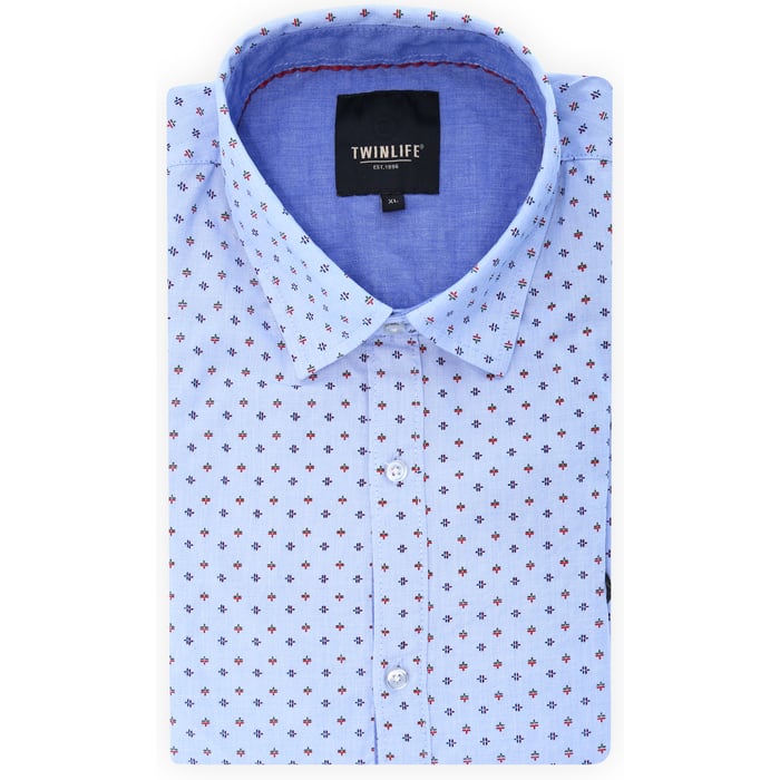 Kaufen Sie Twinlife Langarmshirt mit Kreuzdruck Hellblau für nur € 69,95 bei Henk ter Horst fashion