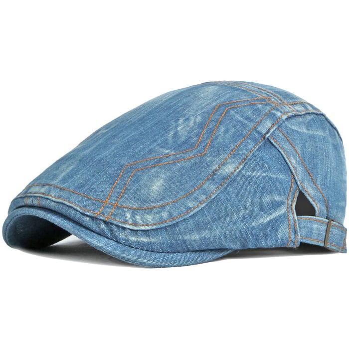 Kaufen Sie Denim flat cap spijkerstof pet met contrast stiksels Lichtblauw für nur € 24,95 bei Henk ter Horst fashion