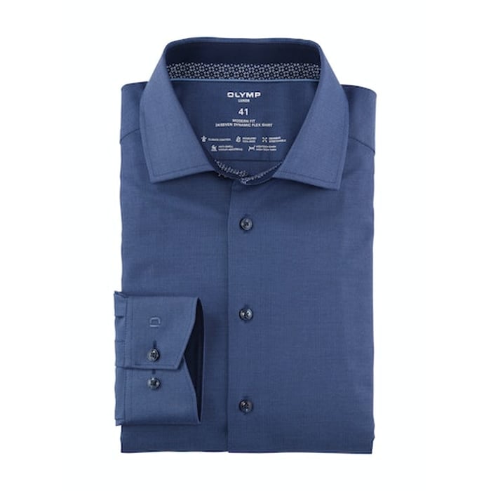 Kaufen Sie Olymp Luxor 24/Seven modern fit Langarmhemd navy blau für nur € 89,95 bei Henk ter Horst fashion