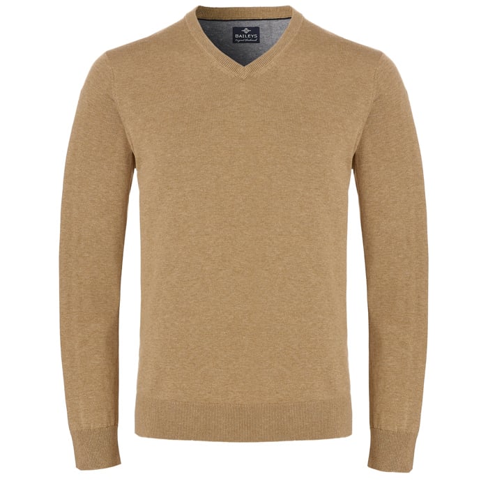Kaufen Sie Baileys Herren Pullover mit V-Ausschnitt 100% Baumwolle Beige für nur 39,95 € bei Henk ter Horst fashion