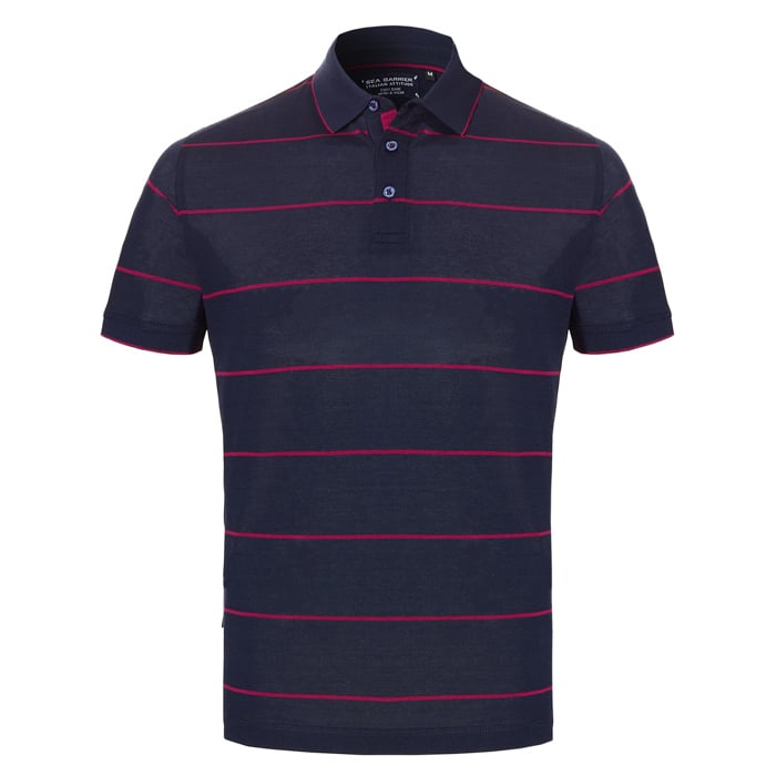 Kaufen Sie Sea Barrier heren poloshirt gestreept met korte mouwen Donkerblauw für nur 39,95 € bei Henk ter Horst fashion