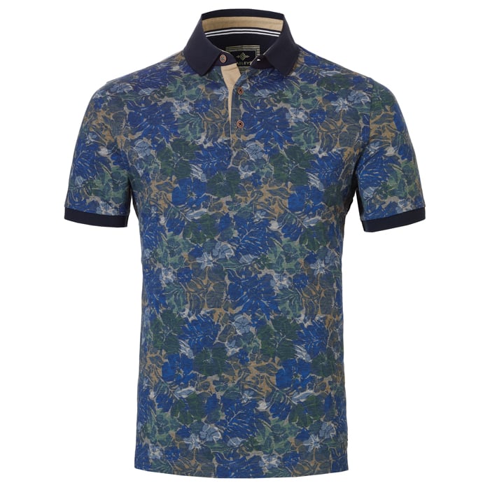 Kaufen Sie Baileys 100% katoen herenpolo korte mouw bloemenprint Blauw für nur 79,95 € bei Henk ter Horst fashion