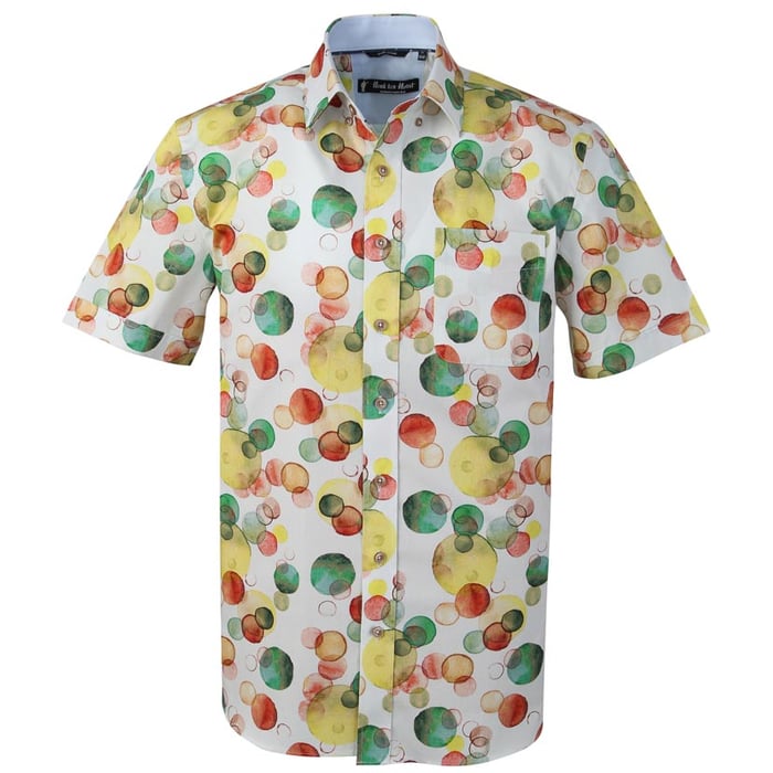 Kaufen Sie Henk ter Horst 100% katoenen printoverhemd korte mouw waterverf stenen Wit für nur 79,95 € bei Henk ter Horst fashion