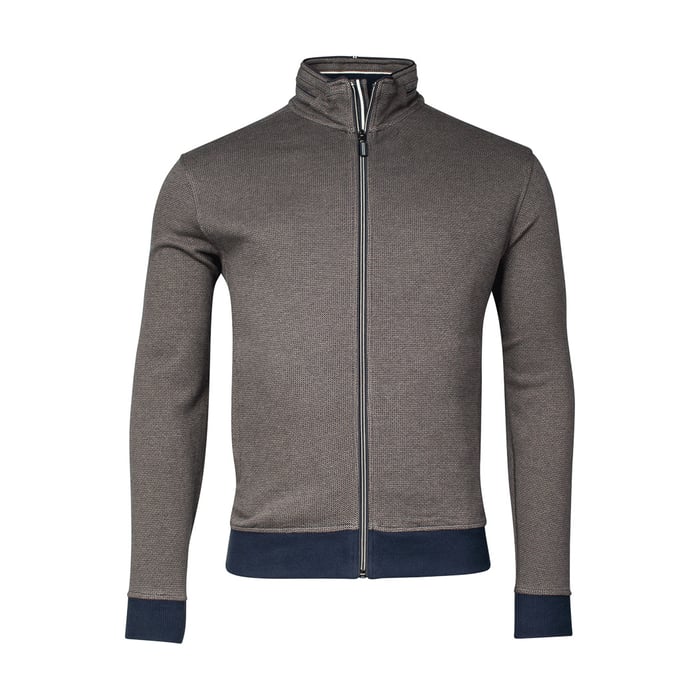 Kaufen Sie Baileys Strickjacke mit gestreiftem Reißverschluss 100% Baumwoll-Jacquard-Gewebe Hellbraun für nur 129,95 € bei Henk ter Horst fashion