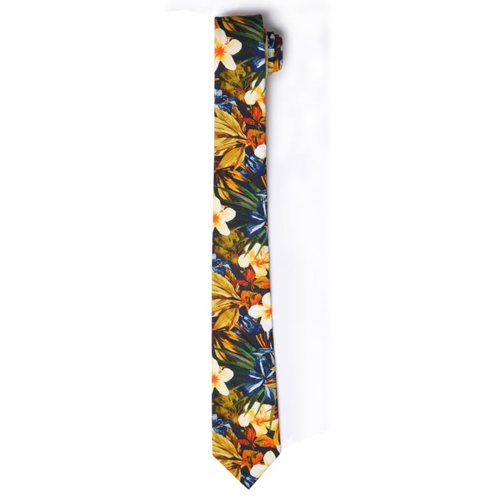 Kaufen Sie Henk ter Horst Krawatte aus 100% Baumwolle mit tropischem Muster Ockergelb für nur 39,95 € bei Henk ter Horst fashion