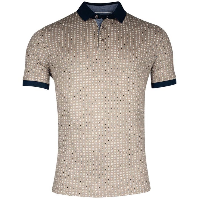 Kaufen Sie Baileys Stretch-Poloshirt mit kurzen Ärmeln und Karos Muster Beige für nur 69,95 € bei Henk ter Horst fashion