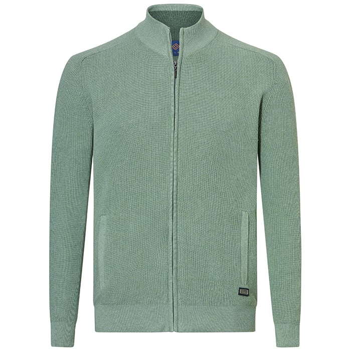 Kaufen Sie Baileys Strickjacke mit Reißverschluss aus 100% Baumwolle Feinstrick in Rippenstruktur Olivgrün für nur 109,95 € bei Henk ter Horst fashion