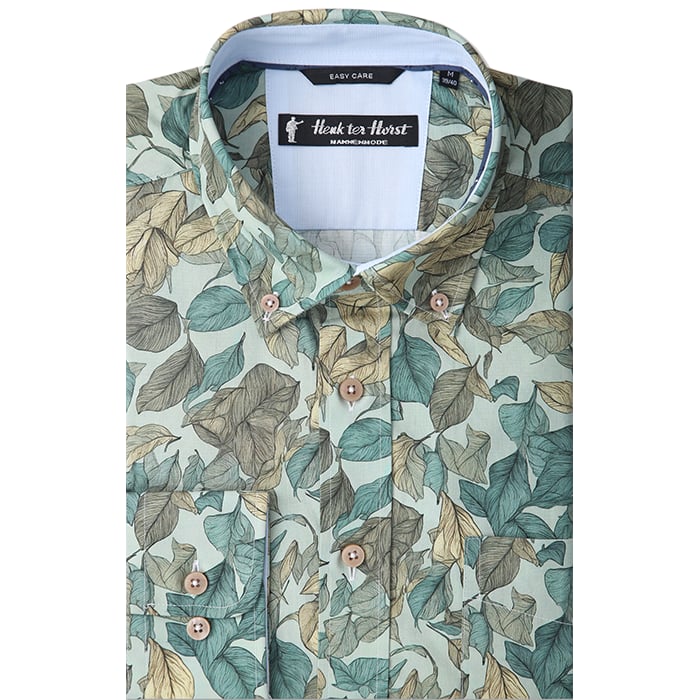 Kaufen Sie Henk ter Horst 100% katoenen overhemd met lange mouw en bladeren print Groen für nur 79,95 € bei Henk ter Horst fashion