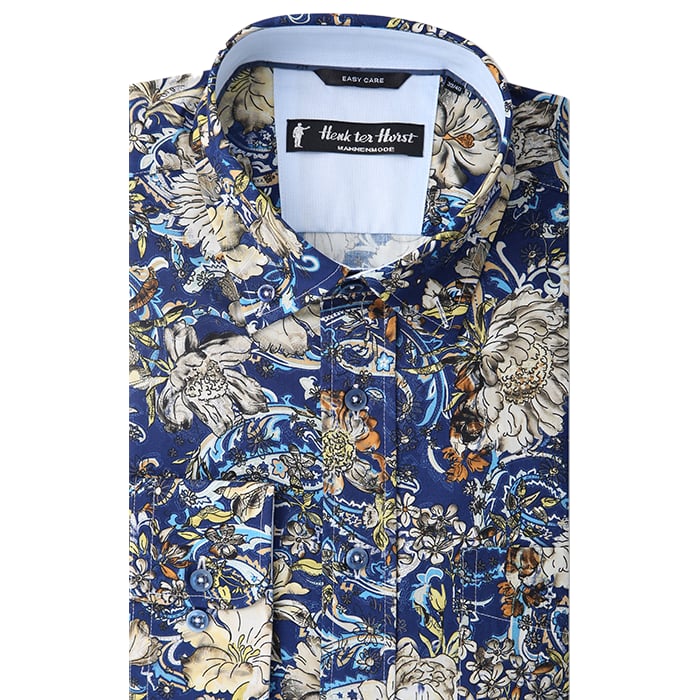 Kaufen Sie Henk ter Horst 100% katoenen overhemd met lange mouw en bloemen paisley print Blauw für nur 79,95 € bei Henk ter Horst fashion