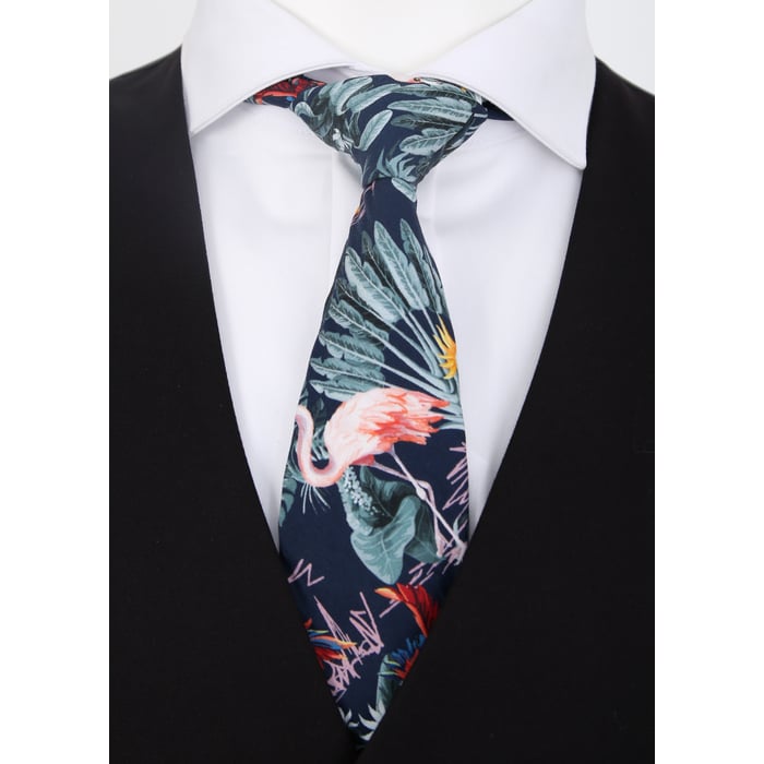 Kaufen Sie Henk ter Horst 100% katoenen stropdas met jungle papagaaien flamingo print Roze für nur 39,95 € bei Henk ter Horst fashion
