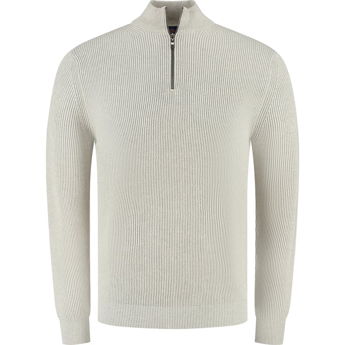 Kaufen Sie Baileys 100% katoen rib patroon tweekleurig gebreide herentrui met rits Beige für nur 89,95 € bei Henk ter Horst fashion