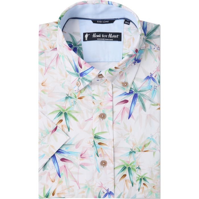 Kaufen Sie Henk ter Horst Kurzarmhemd | Tropischer Blätterprint | 100% Baumwolle | Easy Care für nur 29,95 € bei Henk ter Horst fashion