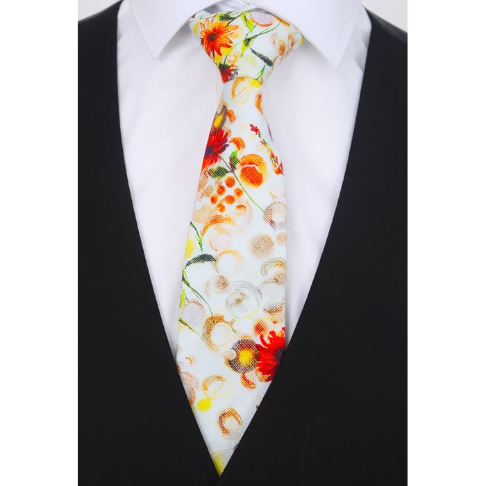 Kaufen Sie Henk ter Horst 100% katoenen stropdas met grafische bloemen print Oranje für nur 39,95 € bei Henk ter Horst fashion