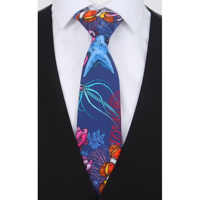 Kaufen Sie Henk ter Horst 100% katoenen stropdas met takken kleurrijke zeeleven print Donkerblauw für nur 39,95 € bei Henk ter Horst fashion