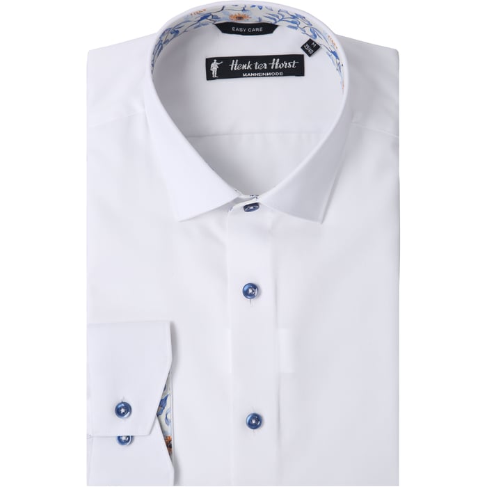 Kaufen Sie Henk ter Horst 100% katoenen business overhemd met lange mouw en bloemenprint in kraag Wit für nur 79,95 € bei Henk ter Horst fashion