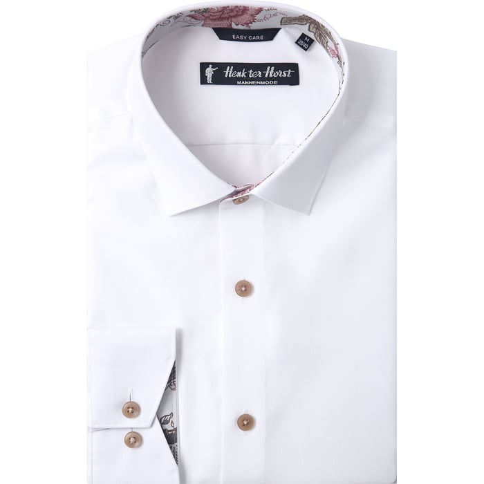 Kaufen Sie Henk ter Horst Weißes Businesshemd | Floraler Innenkragen | Easy Care | 100% Baumwolle für nur 79,95 € bei Henk ter Horst fashion