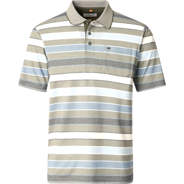 Kaufen Sie Redmond big men herenpolo met borstzak two tone gestreept Olijfgroen für nur 49,99 € bei Henk ter Horst fashion
