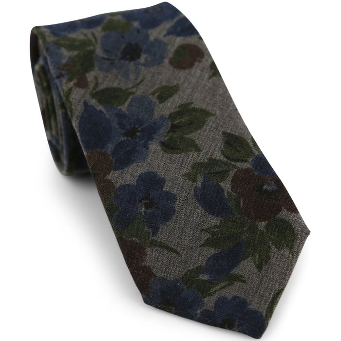 Kaufen Sie Profuomo Krawatte mit floralem Muster grau für nur € 69,95 bei Henk ter Horst fashion