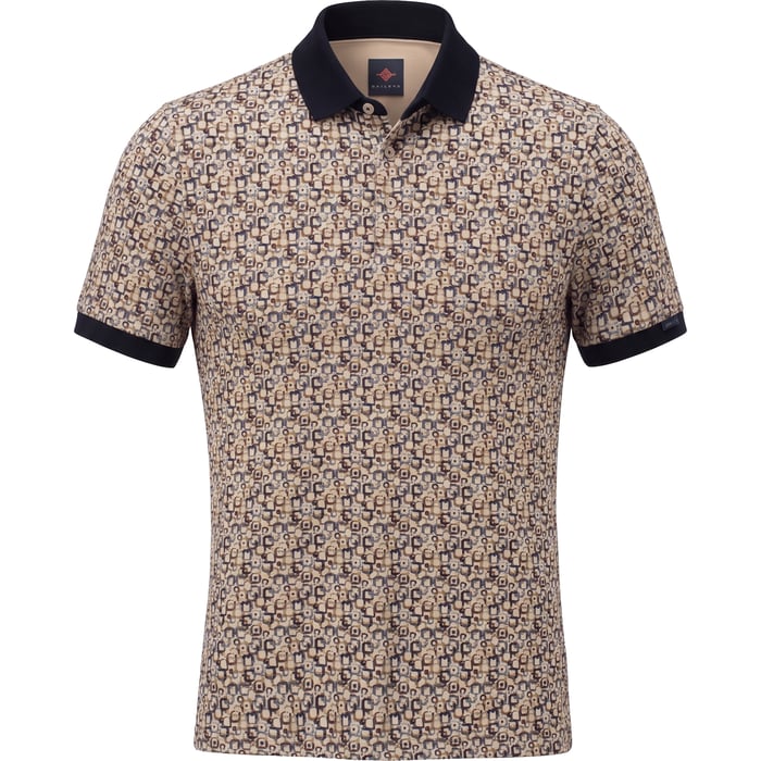 Kaufen Sie Polo vierkantjes print contrastkraag Baileys Lichtbruin für nur 69,95 € bei Henk ter Horst fashion
