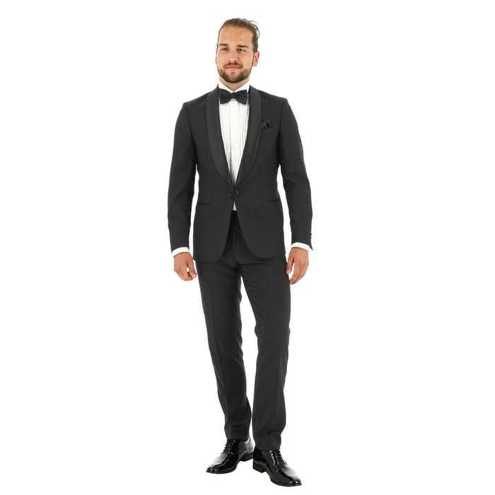 Kaufen Sie Smoking slim fit, 2-teilig, Schurwolle, schwarz für nur € 169,90 bei Henk ter Horst fashion