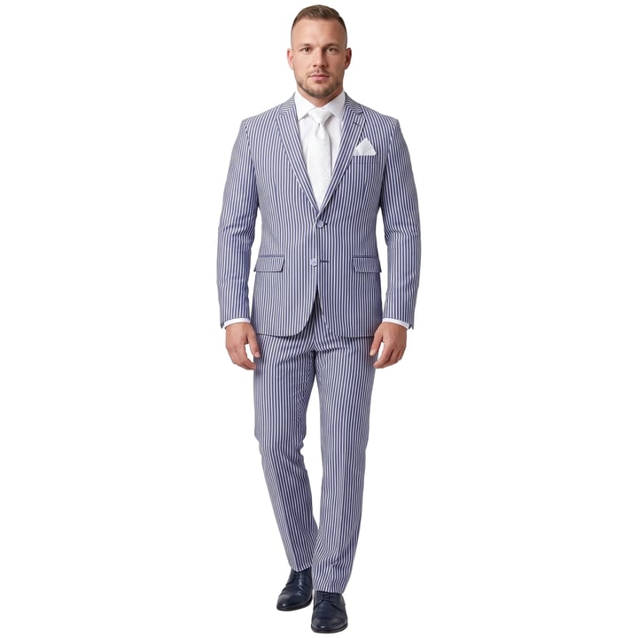 Kaufen Sie 2-teiliger Anzug von Henk Ter Horst, Stretch, Streifenmuster, Blau  für nur 279,95 € bei Henk ter Horst fashion