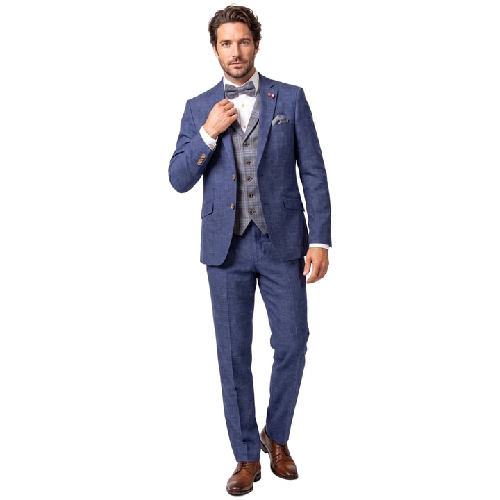 Kaufen Sie 3-teiliger Hochzeitsanzug von Atelier Torino, Schurwolle/Leinen, Dunkelblau  für nur € 749,95 bei Henk ter Horst fashion