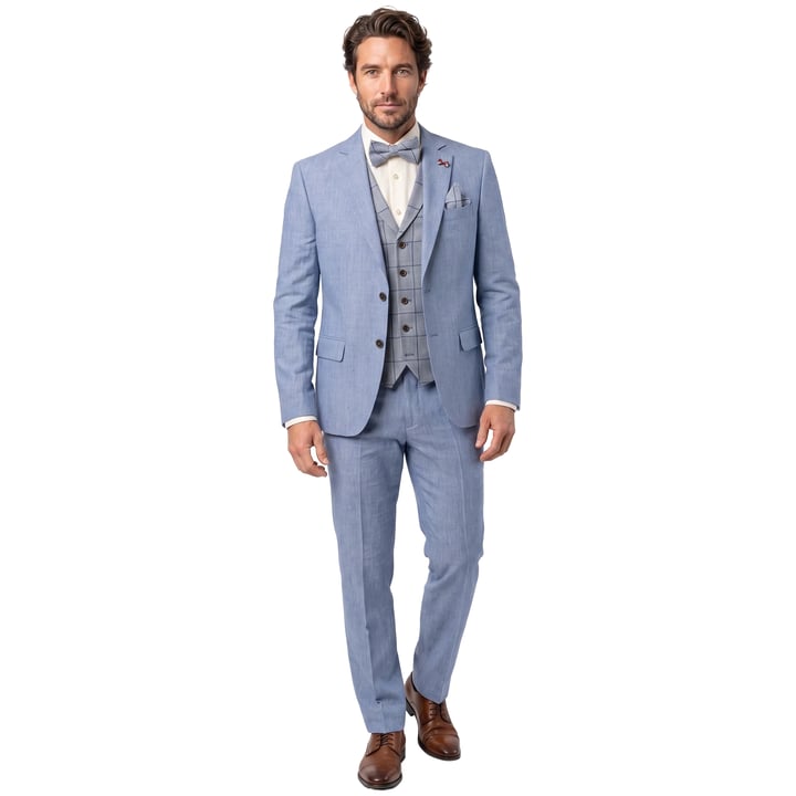 Kaufen Sie Atelier Torino 3-teiliger Leinenanzug mit Karoweste Blau für nur € 949,95 bei Henk ter Horst fashion