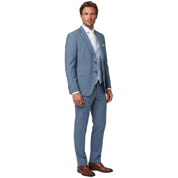 Kaufen Sie Wilvorst 3-delig trouwkostuum gemeleerd scheerwol Petrol für nur 799,95 € bei Henk ter Horst fashion