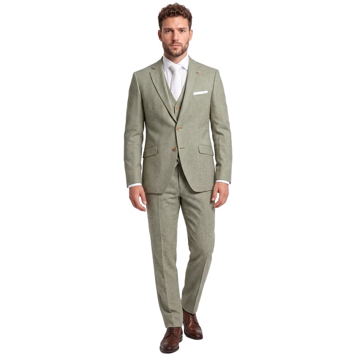 Kaufen Sie Wilvorst 3-delig Green Wedding trouwkostuum gemeleerd scheerwol katoen zijdemix Groen für nur 799,95 € bei Henk ter Horst fashion