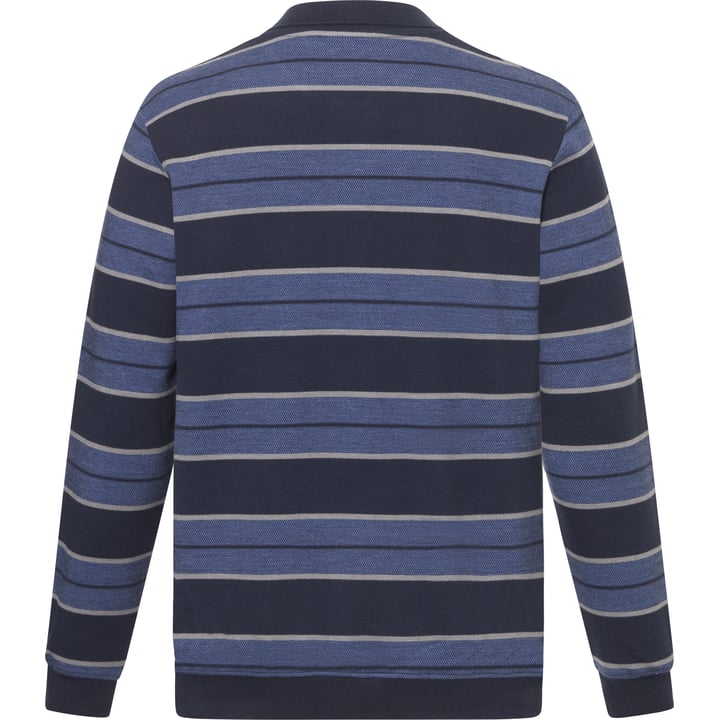 Chris Cayne Polo-Pullover | Gestreift | Brusttasche | Blau