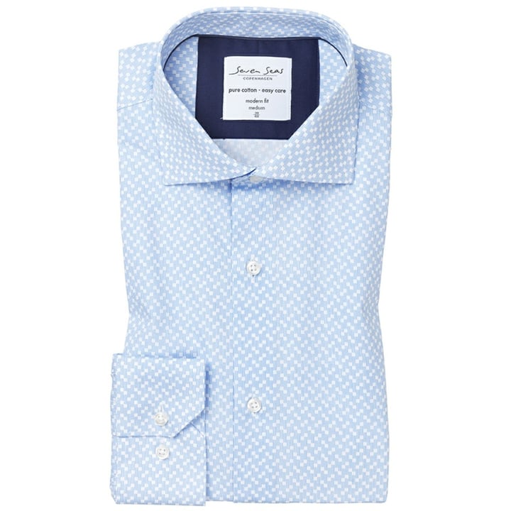 Kaufen Sie Seven Seas slimfit hemd blaues muster für nur € 79,95 bei Henk ter Horst fashion