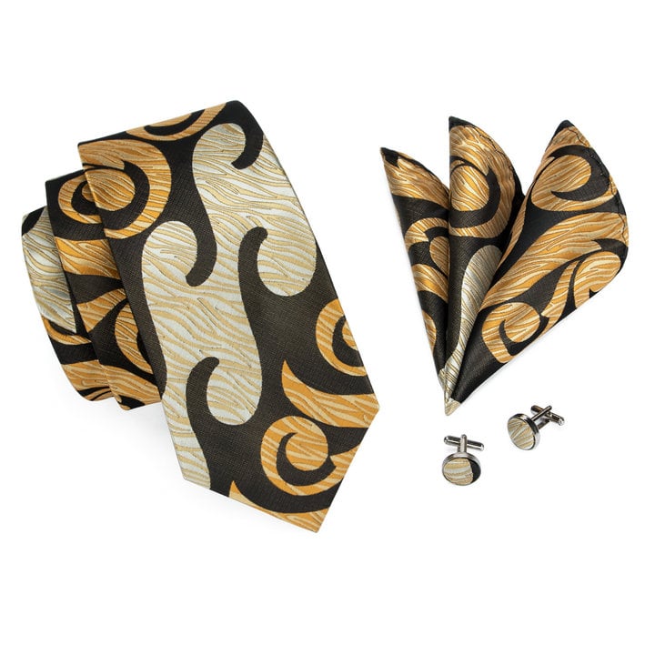 Kaufen Sie Henk ter Horst zijden stropdas met manchetknopen en pochette set, paisley Goud für nur € 89,95 bei Henk ter Horst fashion