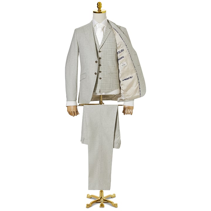 Kaufen Sie Wilvorst 3-teiliger Grüne Hochzeit Hochzeitsanzug Melange Seidenmischung hellgrün für nur 879,95 € bei Henk ter Horst fashion