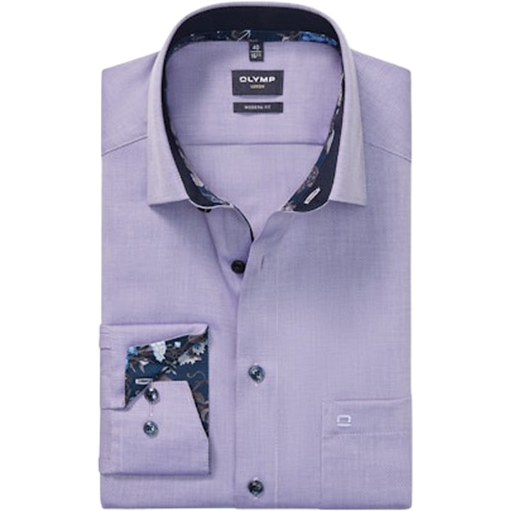 Kaufen Sie Olymp Luxor modern fit katoen overhemd lange mouw Paars für nur 79,95 € bei Henk ter Horst fashion