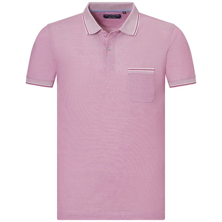 Kaufen Sie Sea Barrier 100% katoen heren poloshirt met korte mouwen contrastkraag en borstzakje Paars für nur 24,47 € bei Henk ter Horst fashion