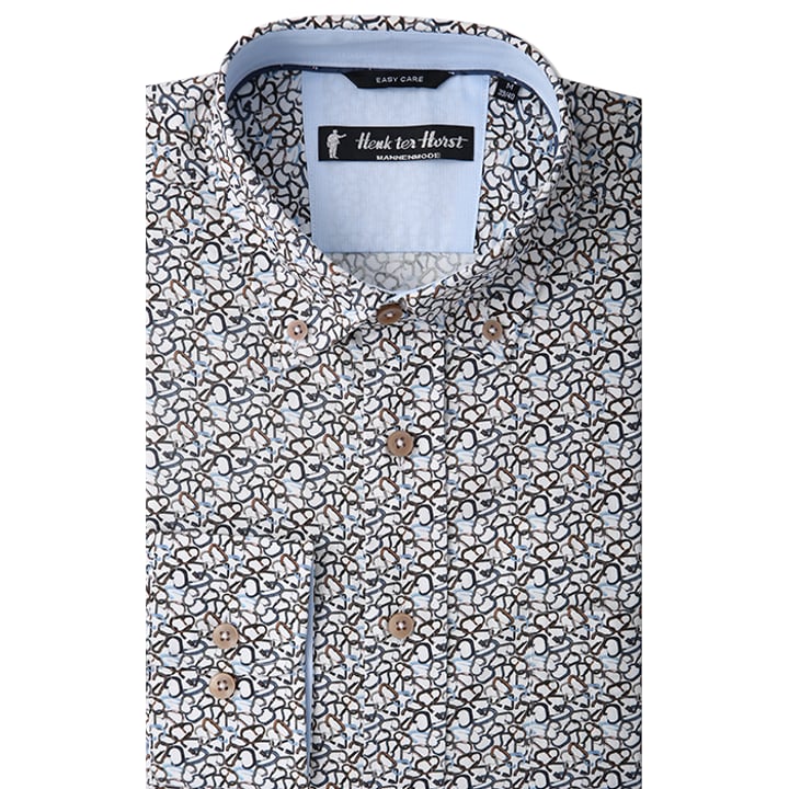 Kaufen Sie Henk ter Horst 100% katoenen overhemd met lange mouw en aquarel besjes print Lila für nur 79,95 € bei Henk ter Horst fashion