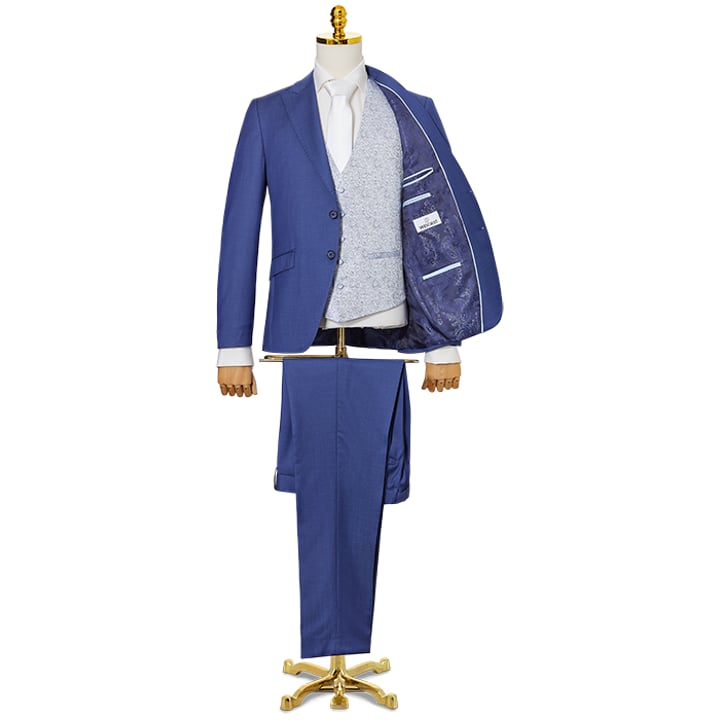 Kaufen Sie Wilvorst 3-delig trouwkostuum gemeleerd scheerwol Blauw für nur 749,95 € bei Henk ter Horst fashion