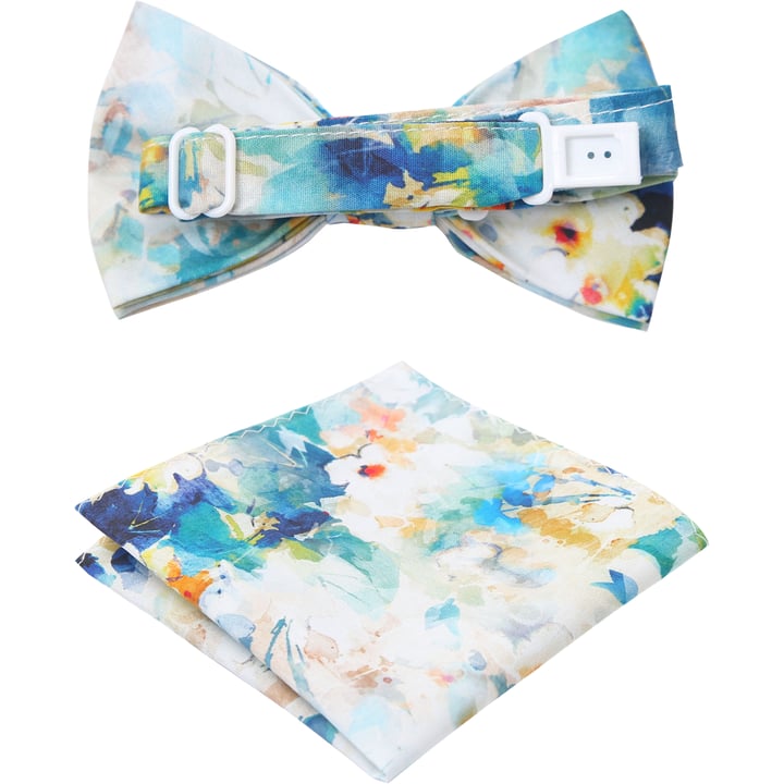 Kaufen Sie Henk ter Horst 100% katoenen vlinderstrik met aquarel bloemen print Turquoise für nur 39,95 € bei Henk ter Horst fashion