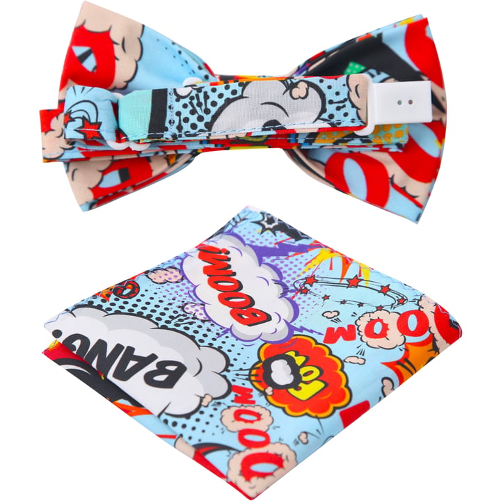 Kaufen Sie Henk ter Horst 100% katoenen vlinderstrik met cartoon pop art print Lichtblauw für nur 39,95 € bei Henk ter Horst fashion