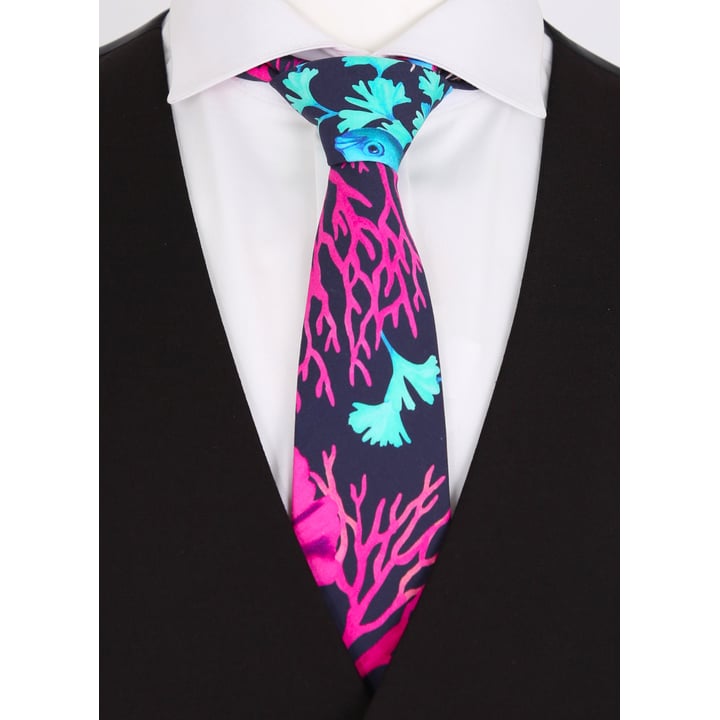 Henk ter Horst Krawatte | Betta-Fisch-Print | Korallen | Fuchsia