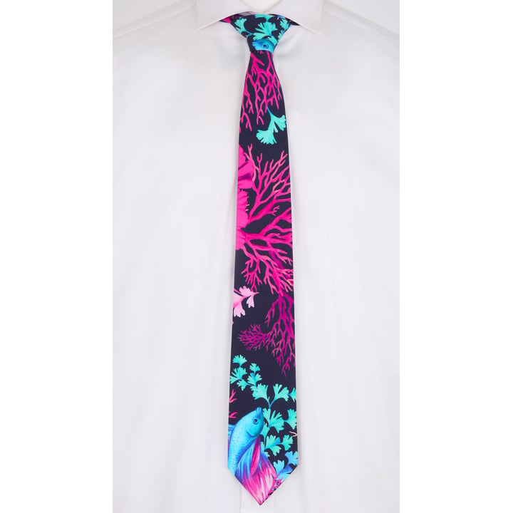 Henk ter Horst Krawatte | Betta-Fisch-Print | Korallen | Fuchsia