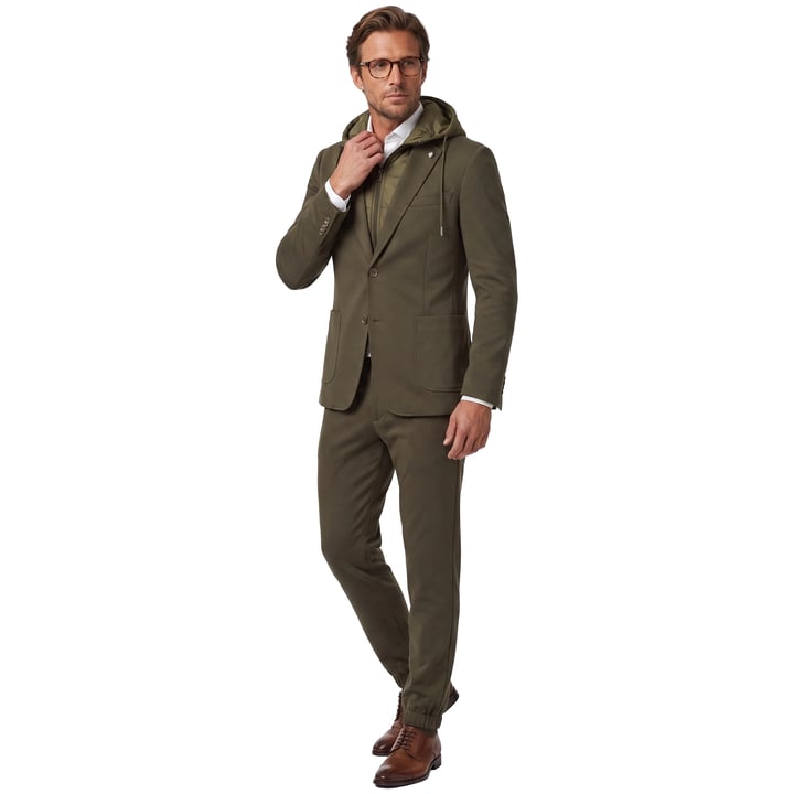Kaufen Sie Henk ter Horst Slim-Fit baukasten Herrenanzug Kapuzenpullover aus gemischtem Jersey Flexx - Dunkelgrün für nur 359,90 € bei Henk ter Horst fashion